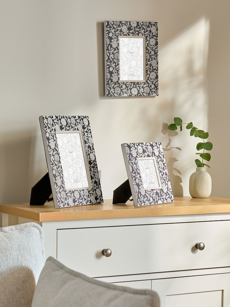 Black Ditsy Floral Print Photo Frame - Image 1 of 5