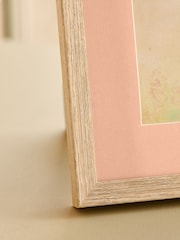 Pink Peach Colour Mount and Oak Effect Photo Frame - Image 2 of 6