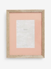 Pink Peach Colour Mount and Oak Effect Photo Frame - Image 4 of 6