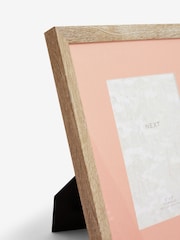 Pink Peach Colour Mount and Oak Effect Photo Frame - Image 5 of 6