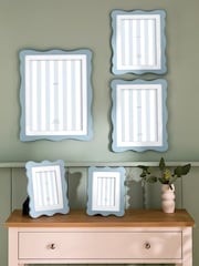 Blue Wavy Wooden Photo Frame - Image 1 of 5