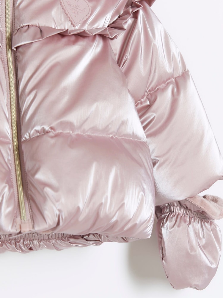 River Island Pink Baby Girls Padded Jacket - Image 2 of 3
