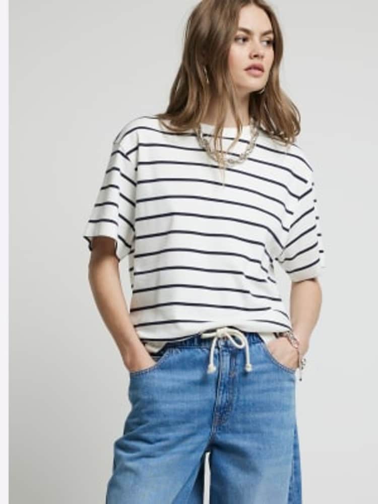 River Island Dungă 100% bumbac Boyfriend Tricou - Imaginea 1 din 6
