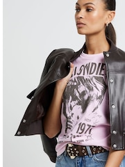 River Island Pink 100% Cotton Blondie Short Sleeve Printed T-Shirt - Image 4 of 6