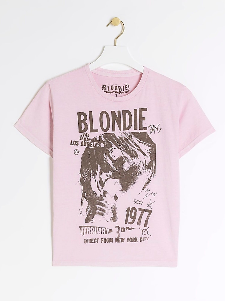 Buy River Island Pink 100% Cotton Blondie Short Sleeve Printed T