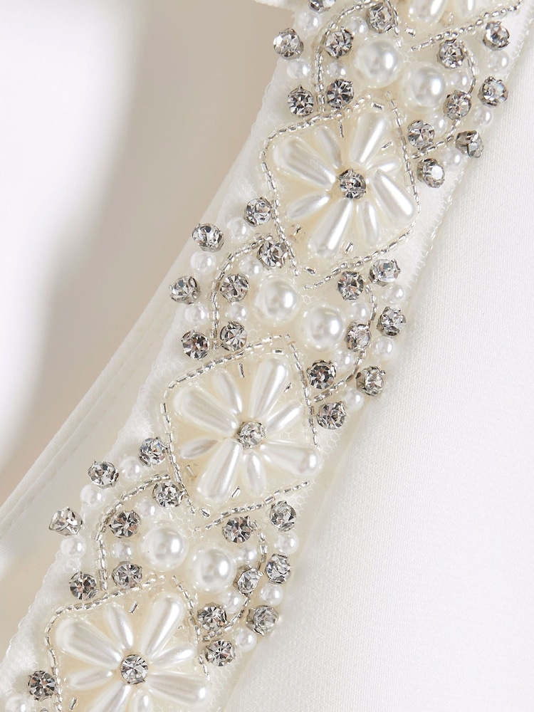 River Island White Diamante Trim Shell Top - Image 4 of 4
