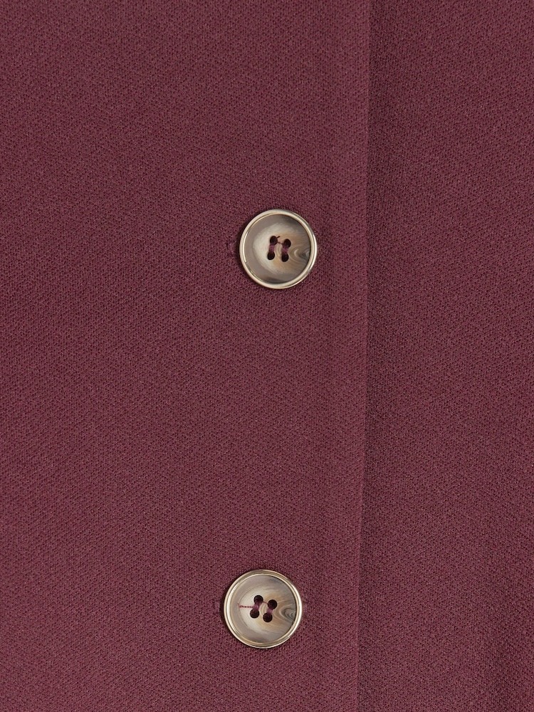 River Island Red Short Length High Neck Button Waistcoat - Image 4 of 4