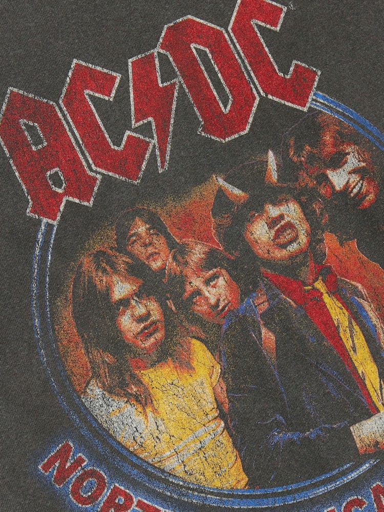 River Island Grey Short Sleeve ACDC Baby Shrunken T-Shirt - Image 4 of 4