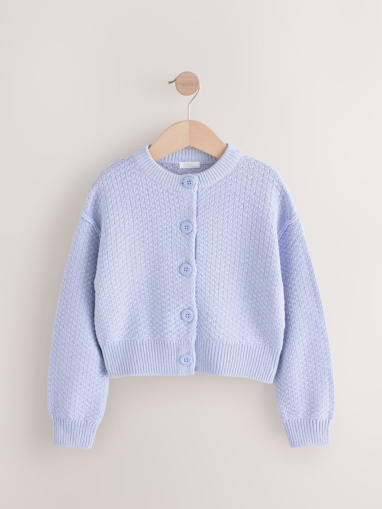 Blue Crew Neck Cardigan (3-16yrs) - Image 6 of 9
