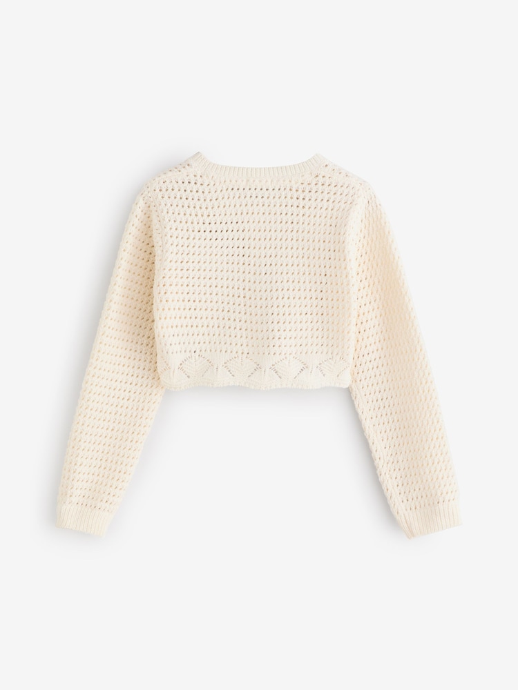Ecru Knitted Cardigan (3-16yrs) - Image 4 of 6
