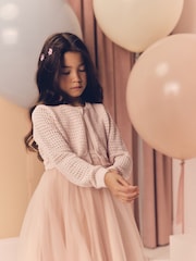 rožnata - Knitted Cardigan (3-16yrs) - Slika 1 iz 8