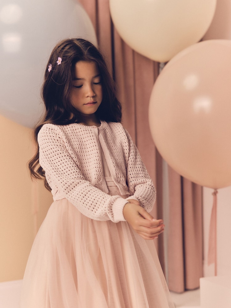 rožnata - Knitted Cardigan (3-16yrs) - Slika 1 iz 8