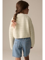 Ecru Knitted V-Neck Cardigan (3-16yrs) - Image 2 of 9