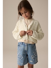 Ecru Knitted V-Neck Cardigan (3-16yrs) - Image 3 of 9