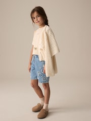 Ecru Knitted V-Neck Cardigan (3-16yrs) - Image 4 of 9