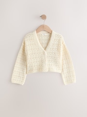 Ecru Knitted V-Neck Cardigan (3-16yrs) - Image 6 of 9