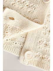 Ecru Knitted V-Neck Cardigan (3-16yrs) - Image 8 of 9