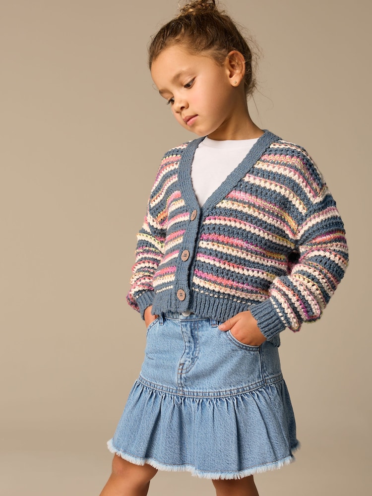 Blue V-Neck Cardigan (3-16yrs) - Image 1 of 8