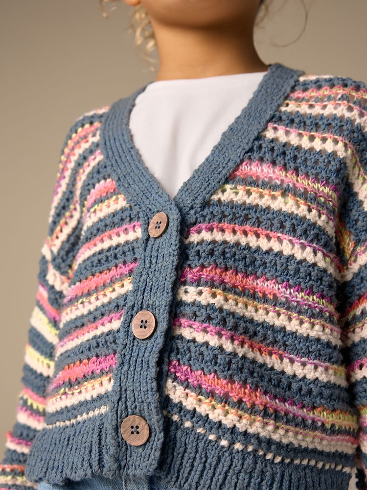 Blue V-Neck Cardigan (3-16yrs) - Image 2 of 8