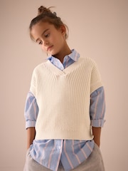 Ecru Knitted Tank (3-16yrs) - Image 1 of 8