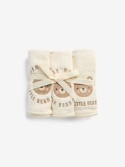 3 Pack Natural Bear 100% Cotton Face Cloths - Image 3 of 3