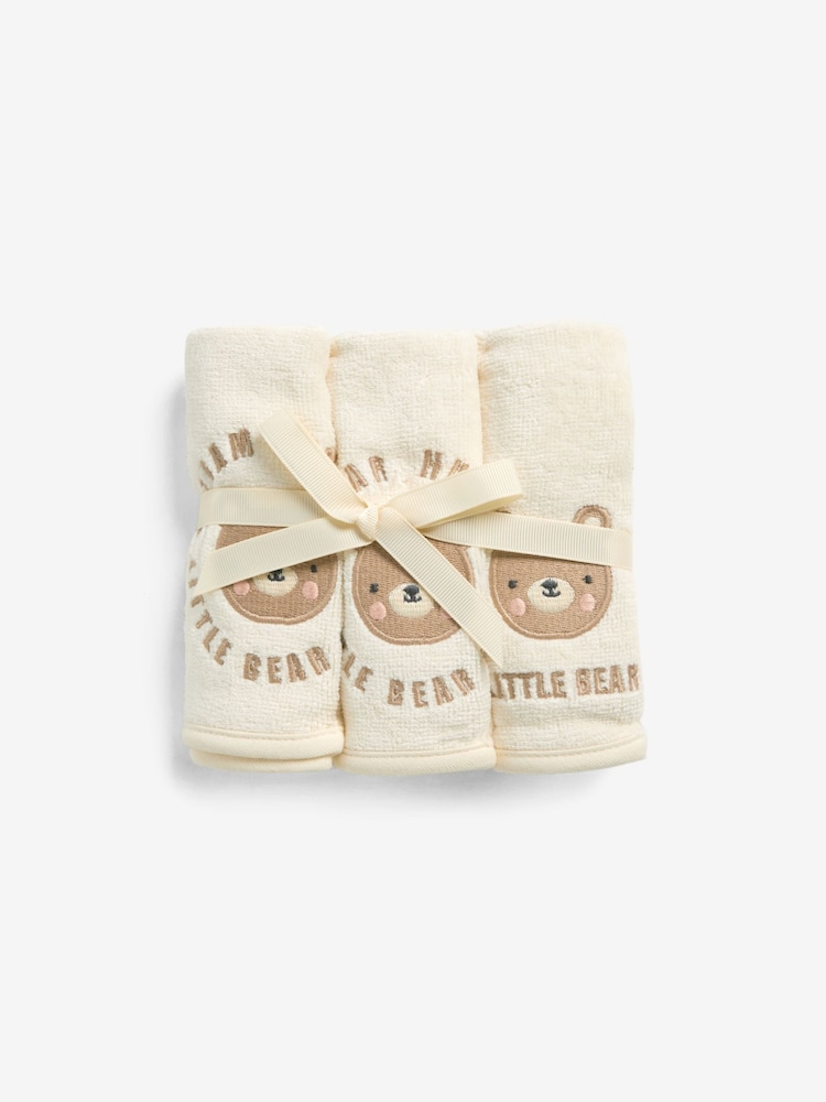 3 Pack Natural Bear 100% Cotton Face Cloths - Image 3 of 3