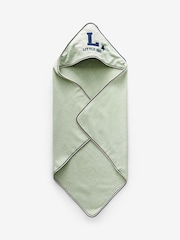 Set of 2 Blue/Green 100% Cotton Newborn Hooded Baby Towel - Image 5 of 6