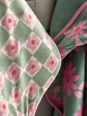 Set of 2 Pink/Green 100% Cotton Newborn Hooded Baby Towel - Image 4 of 9