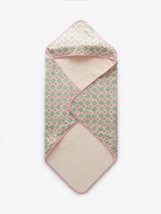 Set of 2 Pink/Green 100% Cotton Newborn Hooded Baby Towel - Image 6 of 9