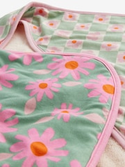 Set of 2 Pink/Green 100% Cotton Newborn Hooded Baby Towel - Image 8 of 9
