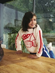 Cream/Red Cherry Jumper (3-16yrs) - Image 1 of 7