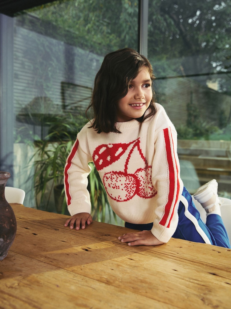Cream/Red Cherry Jumper (3-16yrs) - Image 1 of 7