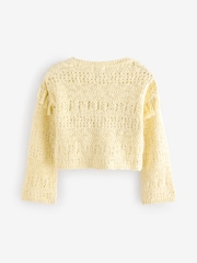 Lemon Yellow Tassle Knitted 100% Cotton Jumper (3-16yrs) - Image 6 of 8