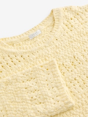 Lemon Yellow Tassle Knitted 100% Cotton Jumper (3-16yrs) - Image 7 of 8