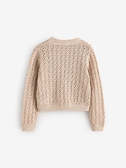 Ecru Sequin Tie Front Cardigan (3-16yrs) - Image 2 of 4