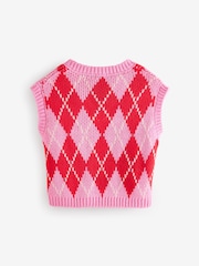 Pink Argyle Knitted Tank (3-16yrs) - Image 6 of 8