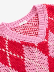 Pink Argyle Knitted Tank (3-16yrs) - Image 7 of 8
