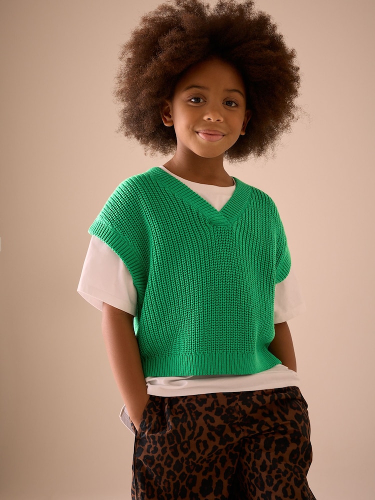 Green Knitted Tank (3-16yrs) - Image 1 of 8