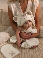 Natural 100% Cotton Newborn Hooded Baby Towel - Image 1 of 5