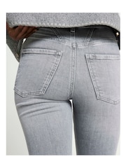 River Island Grey High Rise Cropped Flare Jeans - Image 4 of 6
