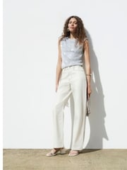 River Island Silver Mid Rise Relaxed Straight 100% Cotton Jeans - Image 1 of 5