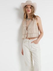 River Island Silver Mid Rise Relaxed Straight 100% Cotton Jeans - Image 3 of 5