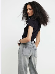 River Island Alto Rise Relaxed Straight Crop Floyd 100% Cotton Jeans - Imagen 3 de 4