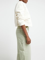 River Island Green High Rise Wide Baggy Carpenter Jeans - Image 3 of 4