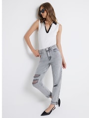 River Island Grey Sculpt Mom Jeans - Image 2 of 5
