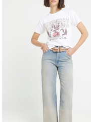 River Island Blue Light Relaxed Straight Christina Jeans - Image 3 of 5