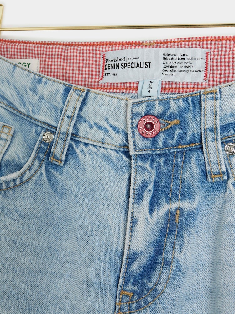 River Island Blue Light Low Rise Baggy Wide Leg Kyle Jeans - Image 4 of 4