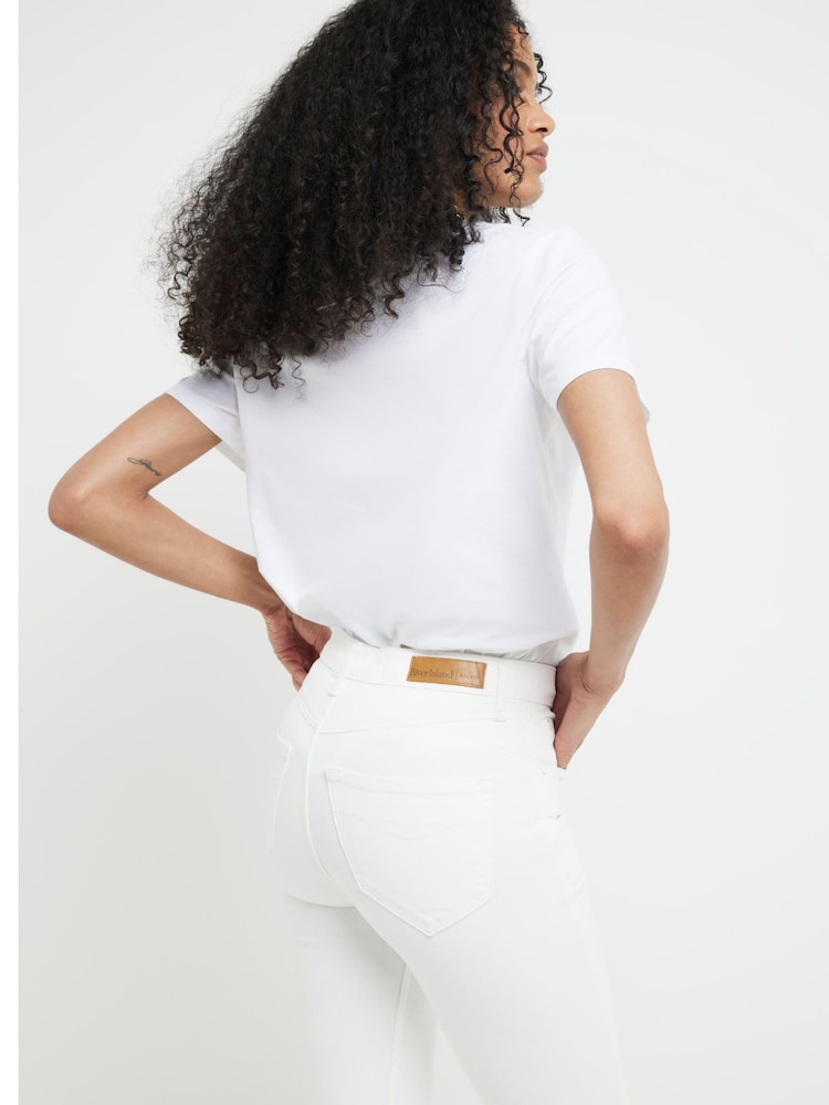 River Island White High Rise Bum Scuplt Skinny Jeans - Image 2 of 6