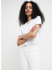 River Island White High Rise Bum Scuplt Skinny Jeans - Image 3 of 6
