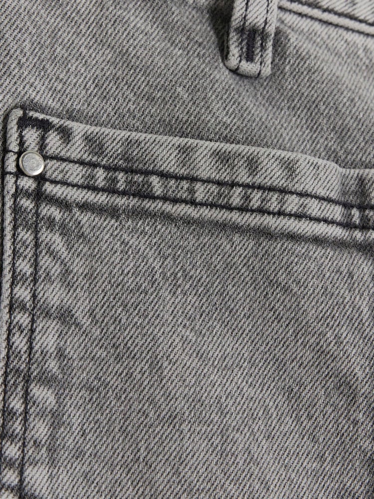 River Island Grey High Rise Pocket Front Wide Crop Jeans - Image 4 of 4 River Island Grey High Rise Pocket Front Wide Crop Jeans - Image 4 of 4